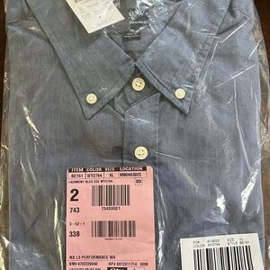 J. Crew Fairmont Blue Button Down Shirt